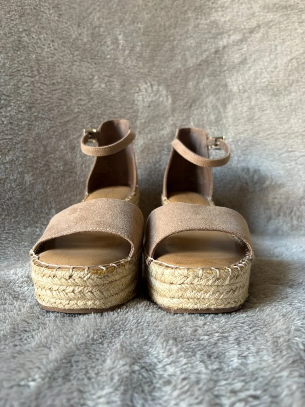 Kelly & Katie Espadrille Wedge Sandals Women's Size 9M Taupe